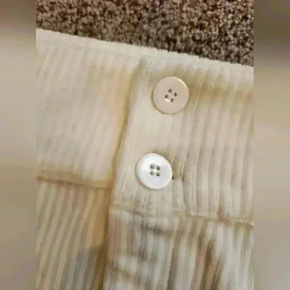 Free People White/ Cream Roxy Ribbed Midi Skirt w/ Front Slit, Size Medium - Picture 7 of 10